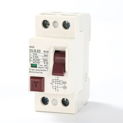 NFIN সিরিজের অবশিষ্ট বর্তমান ডিভাইস IP40 30ma 63a 2 পোল RCD 100ma 300ma